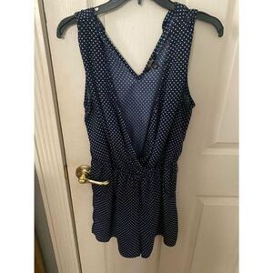 Bebop navy polka dot romper​